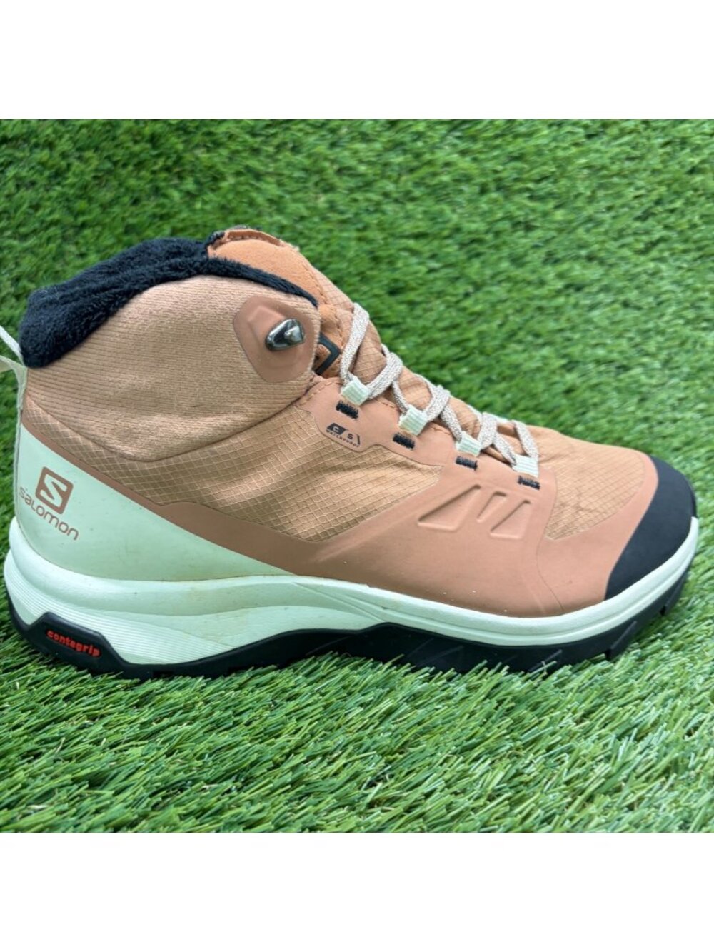 Salomon Outsnap CSWP Womens Size 7.5 Brown White Waterproof Hiking Winter Boots